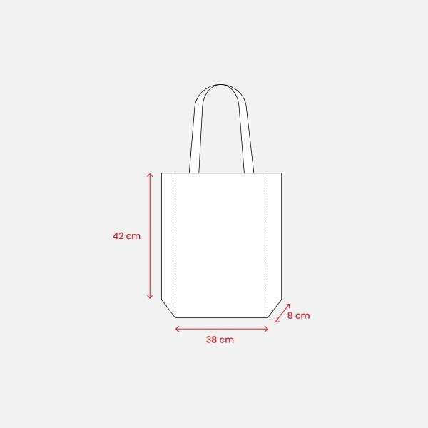 Immagine Shopper con soffietto in cotone 220 g/m2, manici lunghi