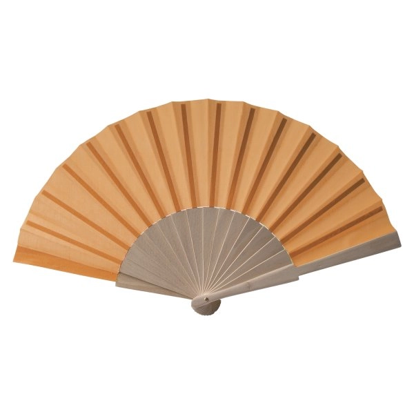 Immagine Ventaglio in tessuto di cotone con manico in legno, lunghezza cm 23