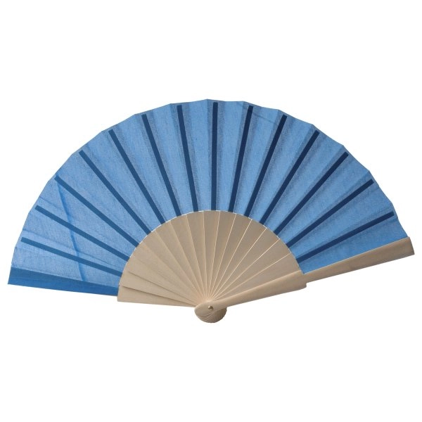 Immagine Ventaglio in tessuto di cotone con manico in legno, lunghezza cm 23