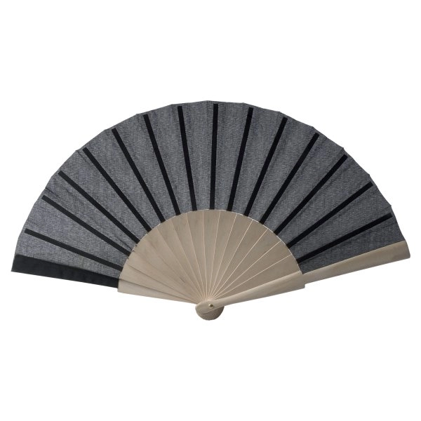 Immagine Ventaglio in tessuto di cotone con manico in legno, lunghezza cm 23