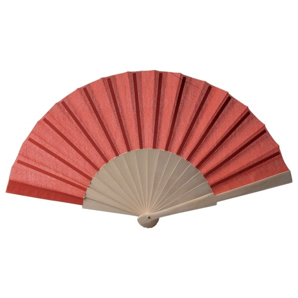 Immagine Ventaglio in tessuto di cotone con manico in legno, lunghezza cm 23