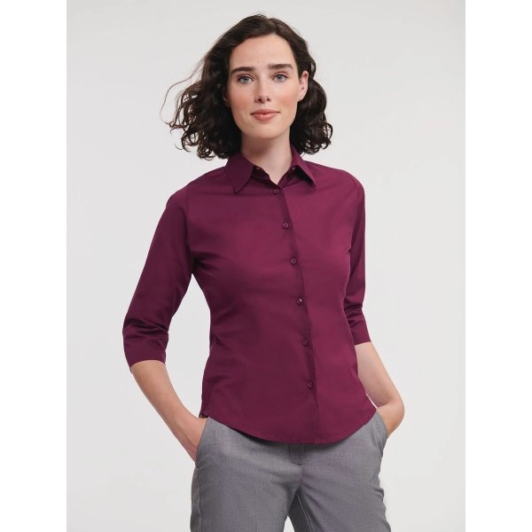 Ladies' 3/4 Sleeve Easy Care Fitted Shirt