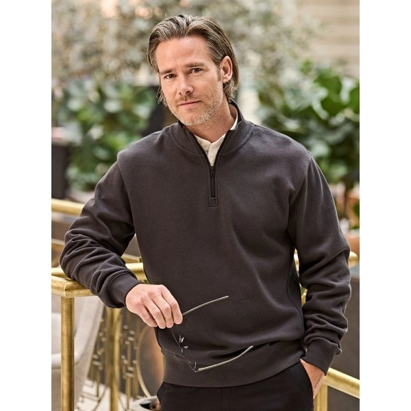 Ribbed Interlock Half Zip