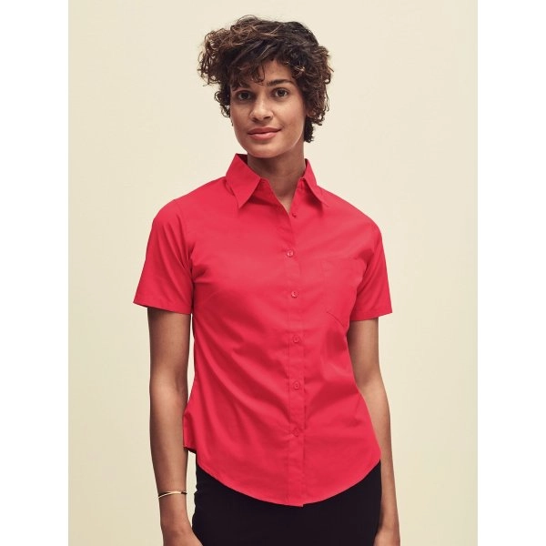 Ladies Poplin Shirt Short Sleeve