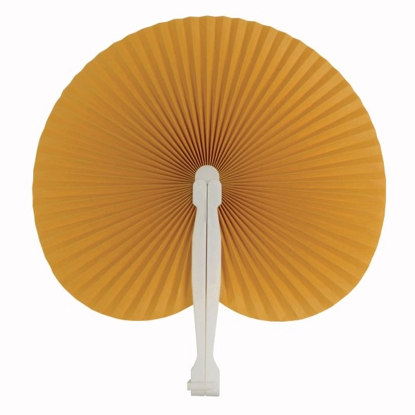 Immagine Ventaglio in carta colorata con manico in plastica bianca, lunghezza cm 26