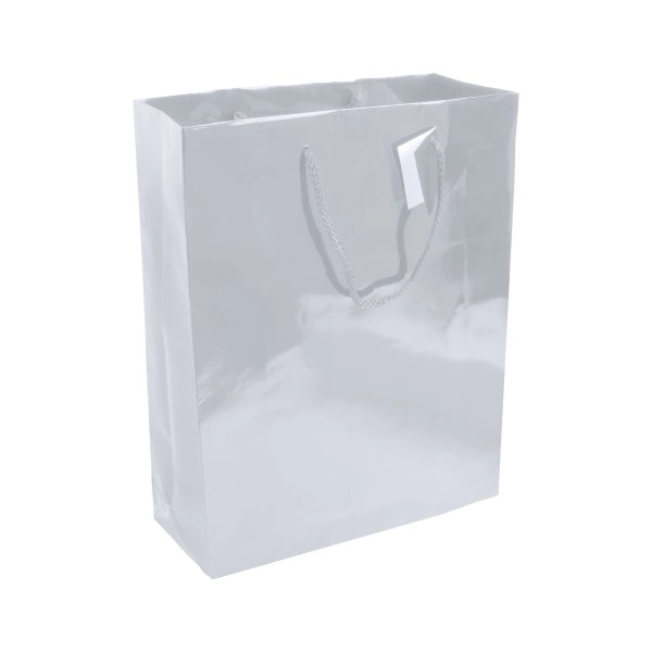 Shopper con soffietto in carta laminata 157 g/m2 con rinforzo alla base