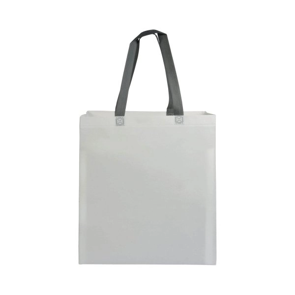 Immagine Shopper con soffietto in TNT laminato 100 g/m2 termosaldato, manici corti