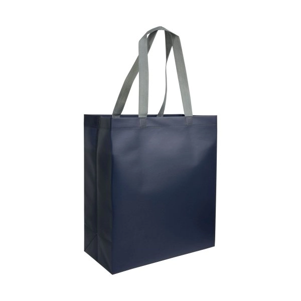 Immagine Shopper con soffietto in TNT laminato 100 g/m2 termosaldato, manici corti