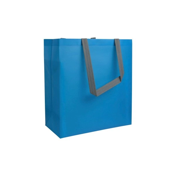 Immagine Shopper con soffietto in TNT laminato 100 g/m2 termosaldato, manici corti