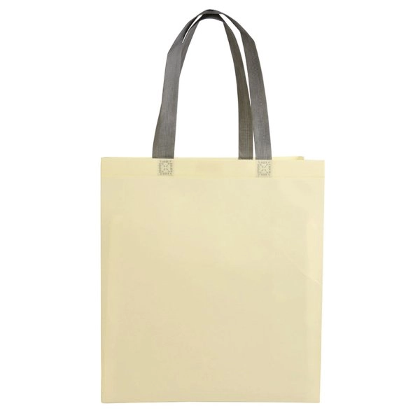 Immagine Shopper con soffietto in TNT laminato 100 g/m2 termosaldato, manici corti