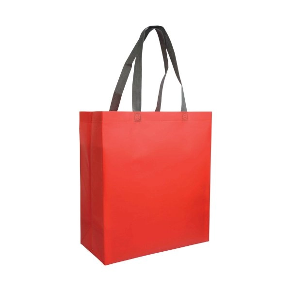 Immagine Shopper con soffietto in TNT laminato 100 g/m2 termosaldato, manici corti