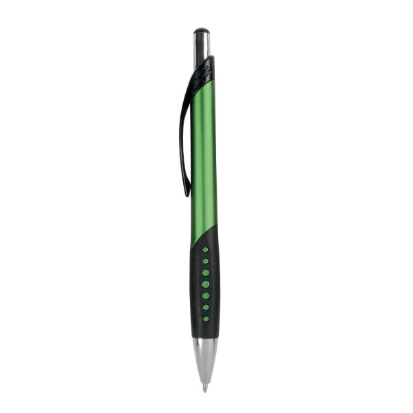 penna-a-scatto-in-plastica-con-fusto-metallizzato-impugatura-gommata-nera-verde-6.webp