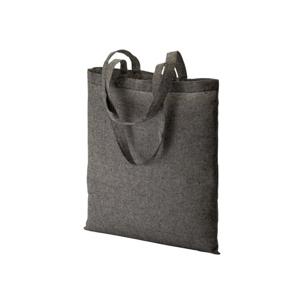 Shopper in cotone riciclato 150 g/m2 effetto melange, manici lunghi