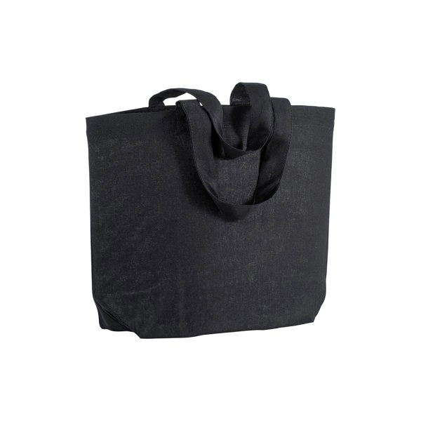 Shopper con soffietto alla base in cotone 120 g/m2, manici corti