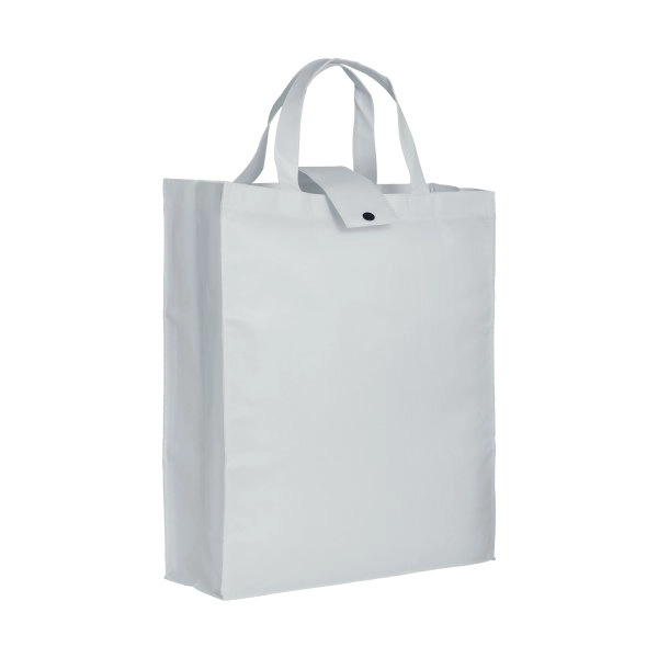 Shopper ripiegabile con soffietto in TNT 80 g/m2, manici corti