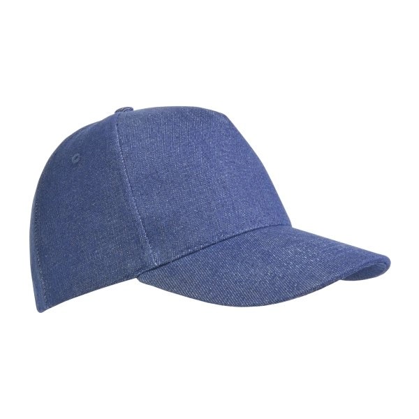 Cappellino in cotone denim pesante, 5 pannelli