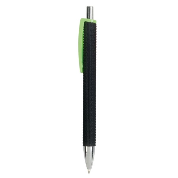 penna-a-scatto-in-plastica-con-fusto-gommato-effetto-pneumatico-nero-con-clip-larga-verde-mela-13.webp