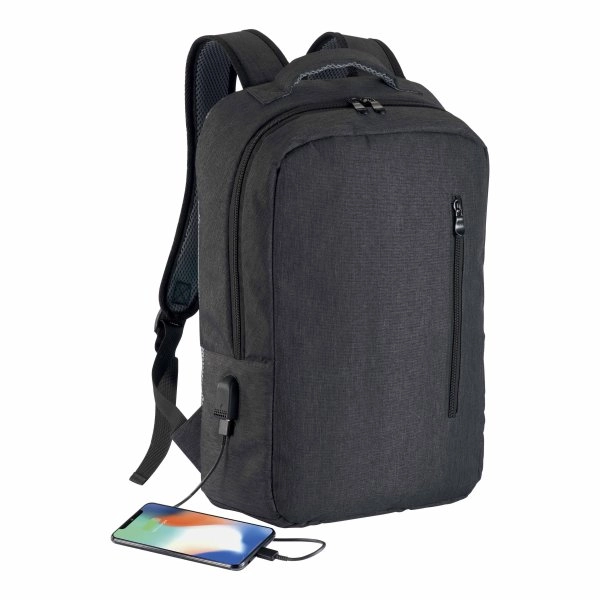 Zaino porta computer poliestere two tone con tre tasche con porta USB esterna