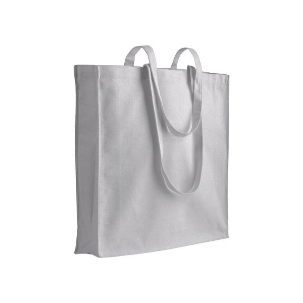 Shopper in cotone 180 g/m2, manici lunghi e soffietto