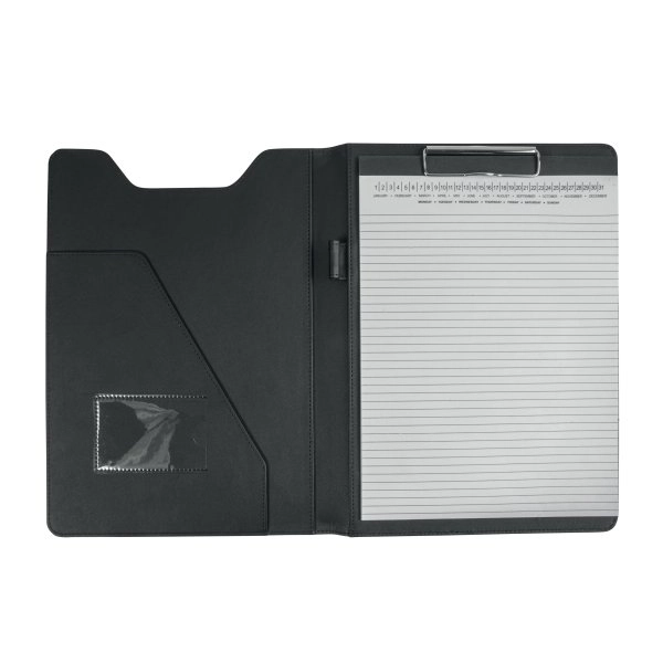 Immagine Cartella portablocco in PU. Blocco di 20 fogli a righe, molla in metallo