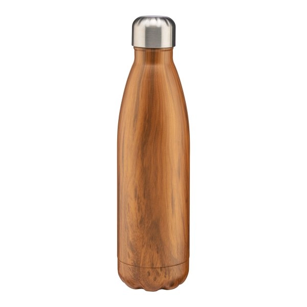 Thermos in acciaio inossidabile capacità 500 ml con doppia parete isolante. Effetto legno