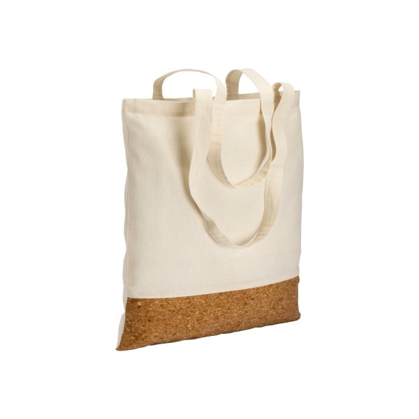 Shopper in cotone 135 g/m2, base in sughero, manici lunghi