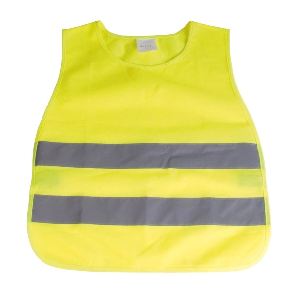 Gilet ad alta visibilità in poliestere di colore fluo con bande catarifrangenti