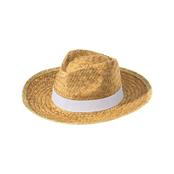 Cappello in paglia con fascia elastica 3 cm applicabile e personalizzabile