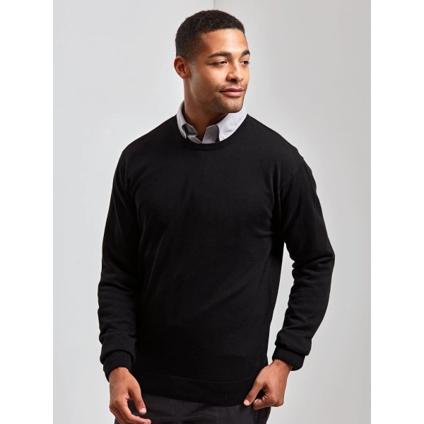 Men's Crew Neck Cotton Rich Knitted Sweater