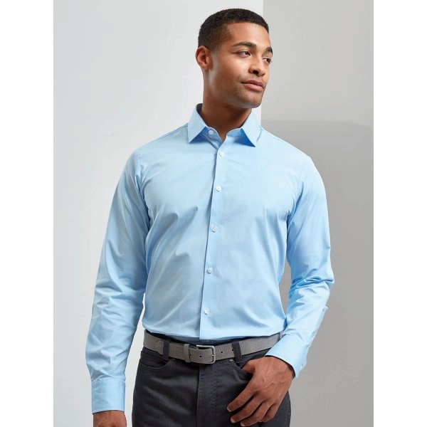 Men's Stretch Fit Cotton Poplin Long Sleeve Shirt