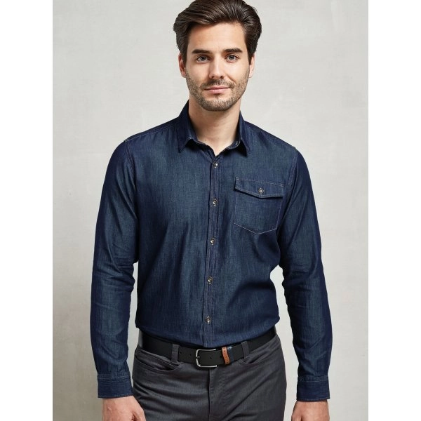 Men'’s Jeans Stitch Denim Shirt