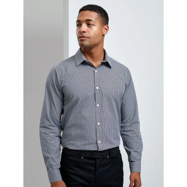 Men's Long Sleeve Microcheck Gingham Shirt