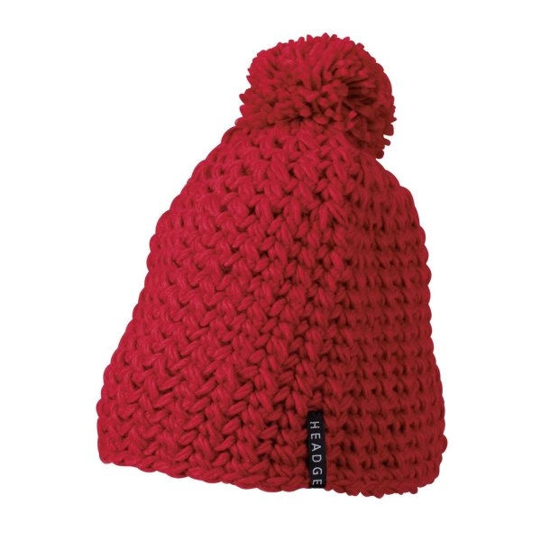 Unicoloured Crocheted Cap with Pompon