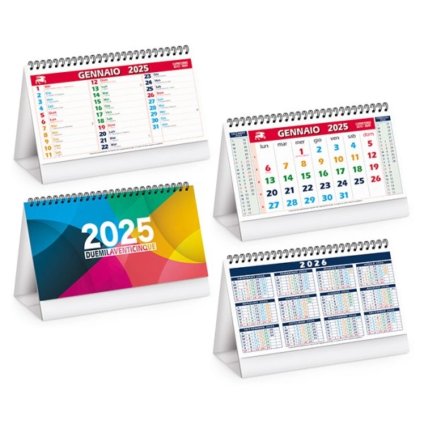 Calendarietto spiralato da tavolo mensile personalizzato