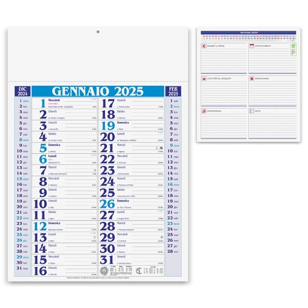 Calendario olandese mensile 12 fogli