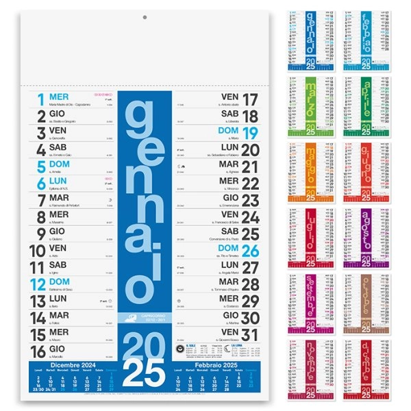 Calendario olandese mensile 12 fogli