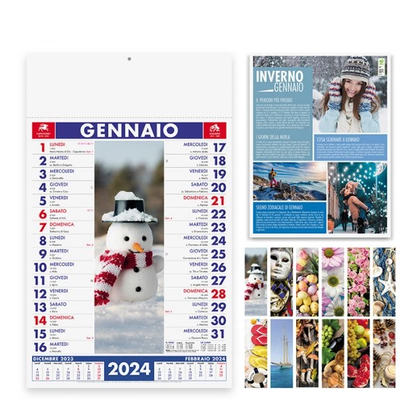 Calendari Olandesi illustrati personalizzati 4 Stagioni 30 x 47 cm
