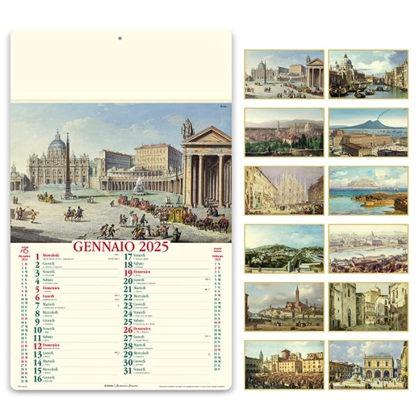 Calendario illustrato mensile 12 fogli